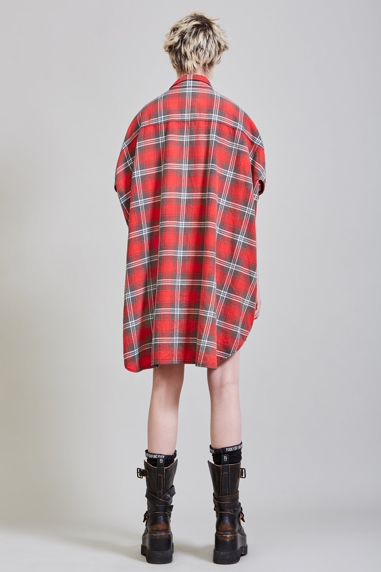 PLAID OVERSIZED BOXY SHIRTDRESS | R13 - 6