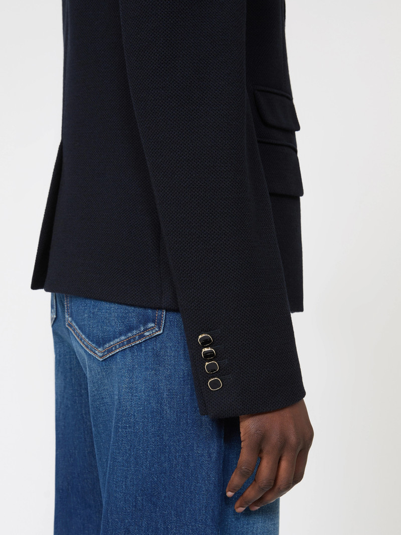 EMIRO Single-breasted piqué jersey jacket - NAVY 6
