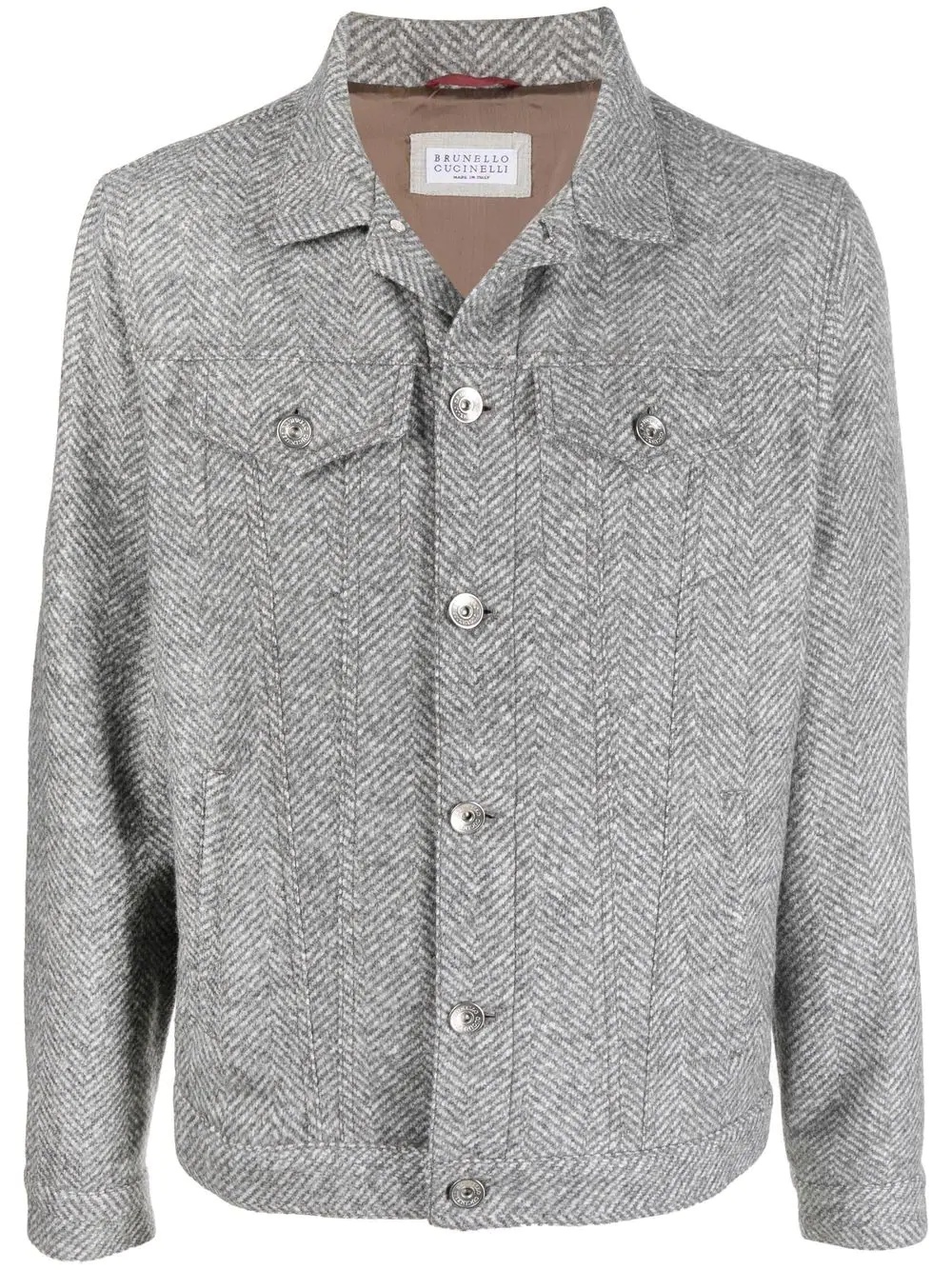 wool button-down jacket - 1