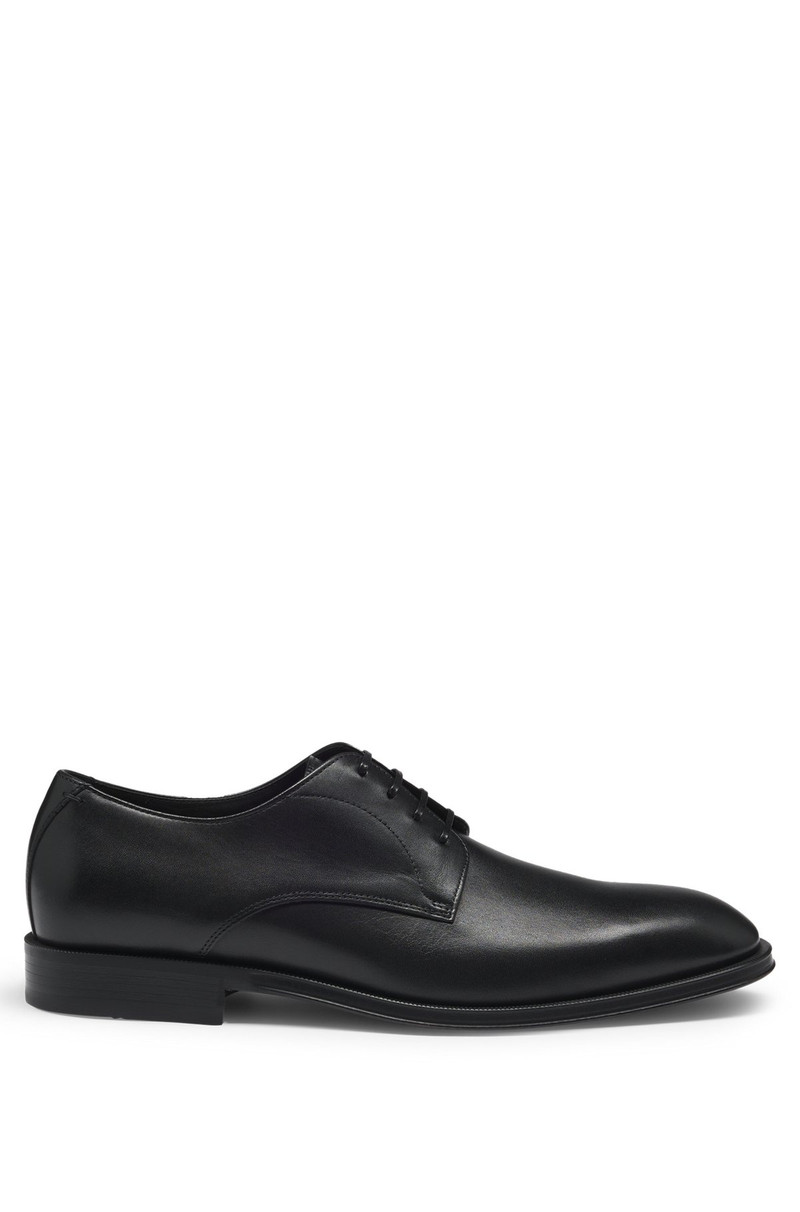 ITALIAN LEATHER DERBY SHOES WITH STITCHING DETAILS - 1