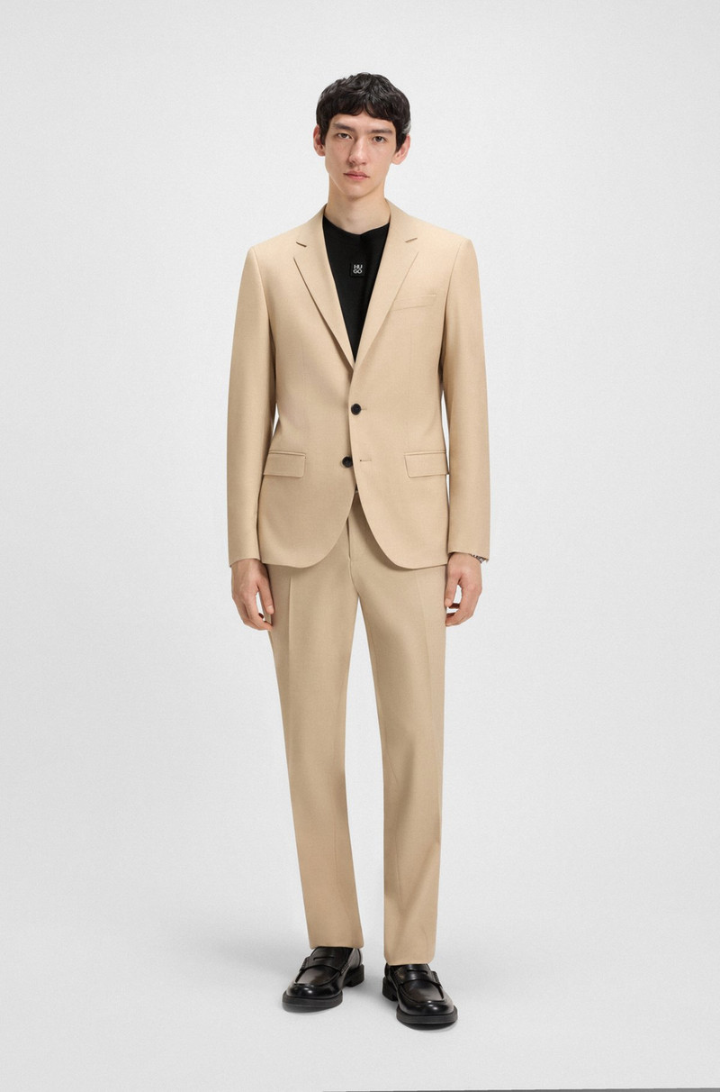 HUGO INTERLOCK-COTTON REGULAR-FIT T-SHIRT WITH STACKED LOGO outlook