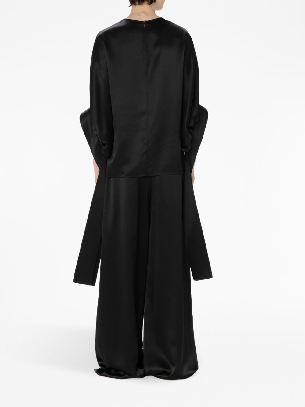 satin-finish pleated blouse - 4
