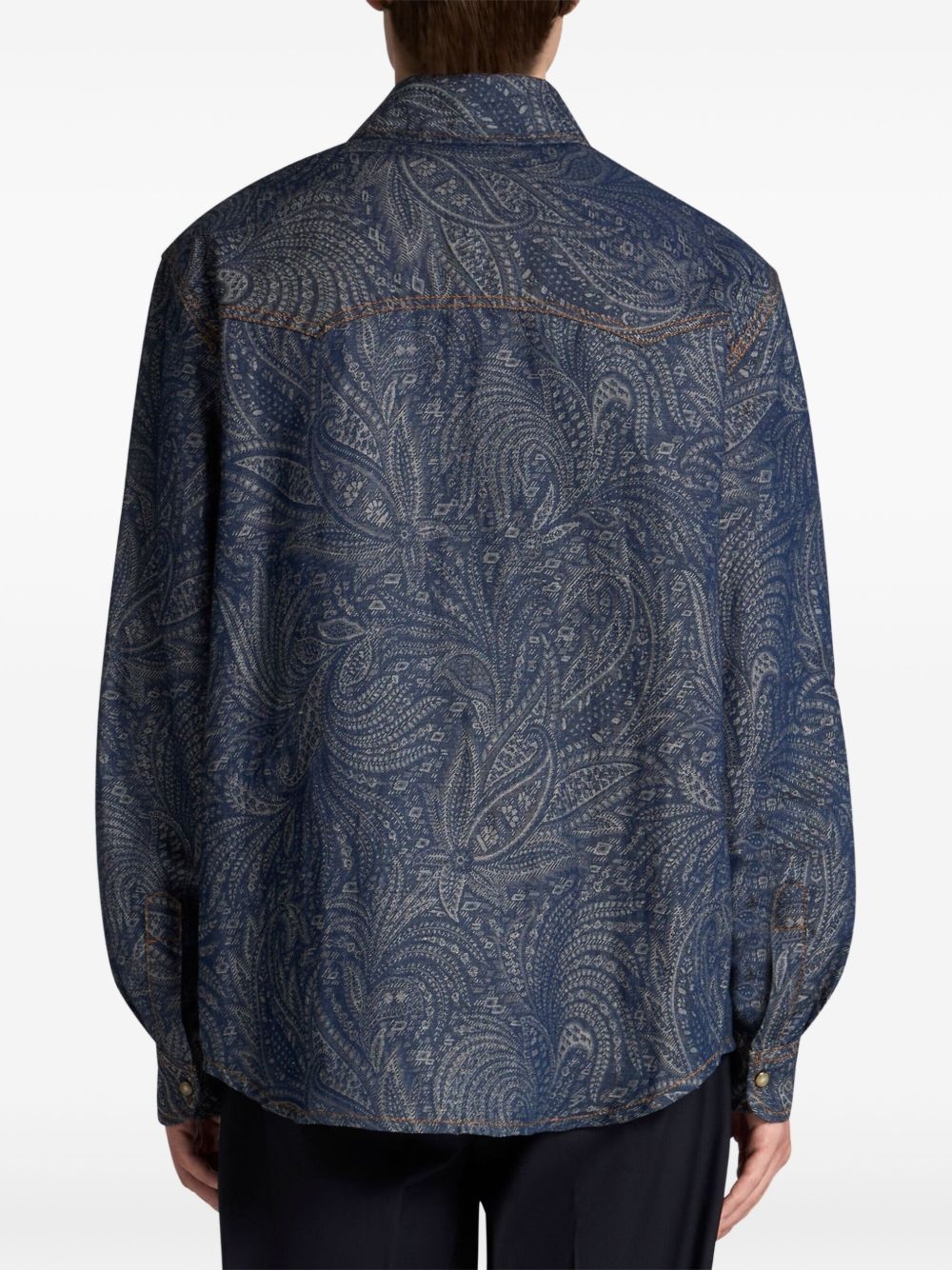 jacquard denim shirt jacket - 4