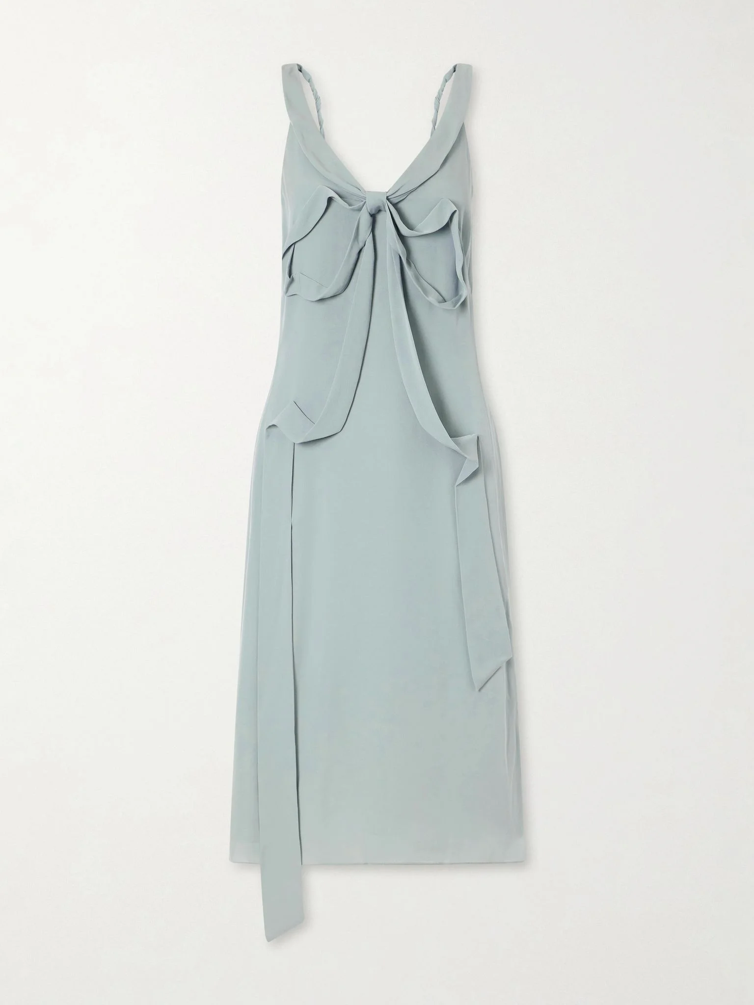 Dowla silk crepe de chine midi dress Sage green - 1