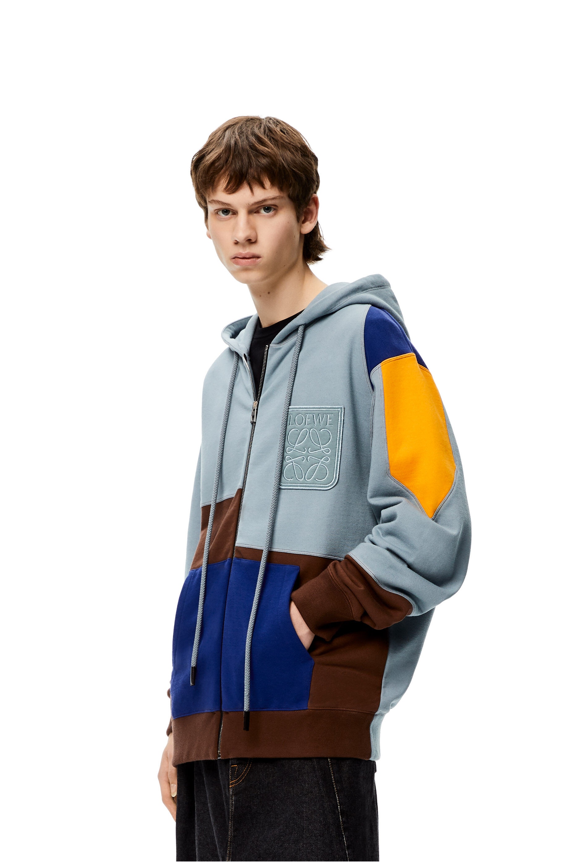 Multicolour zipped hoodie in cotton - 3