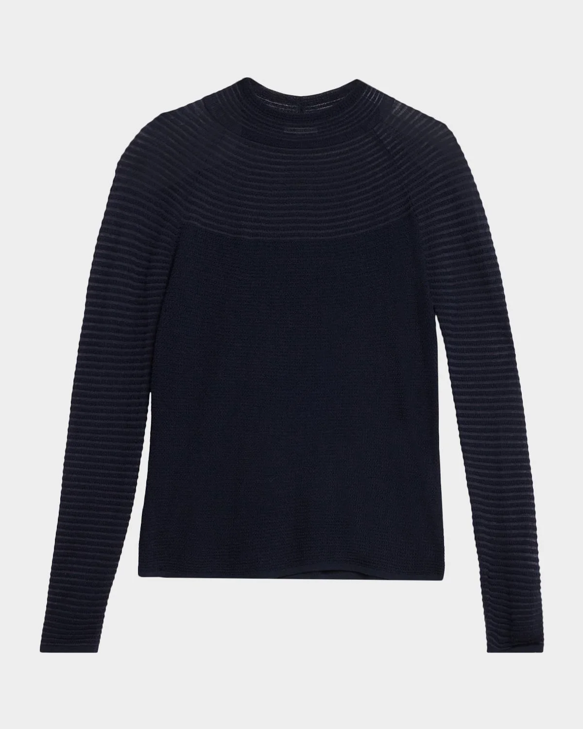 Textured Striped Raglan-Sleeve Sweater - 1