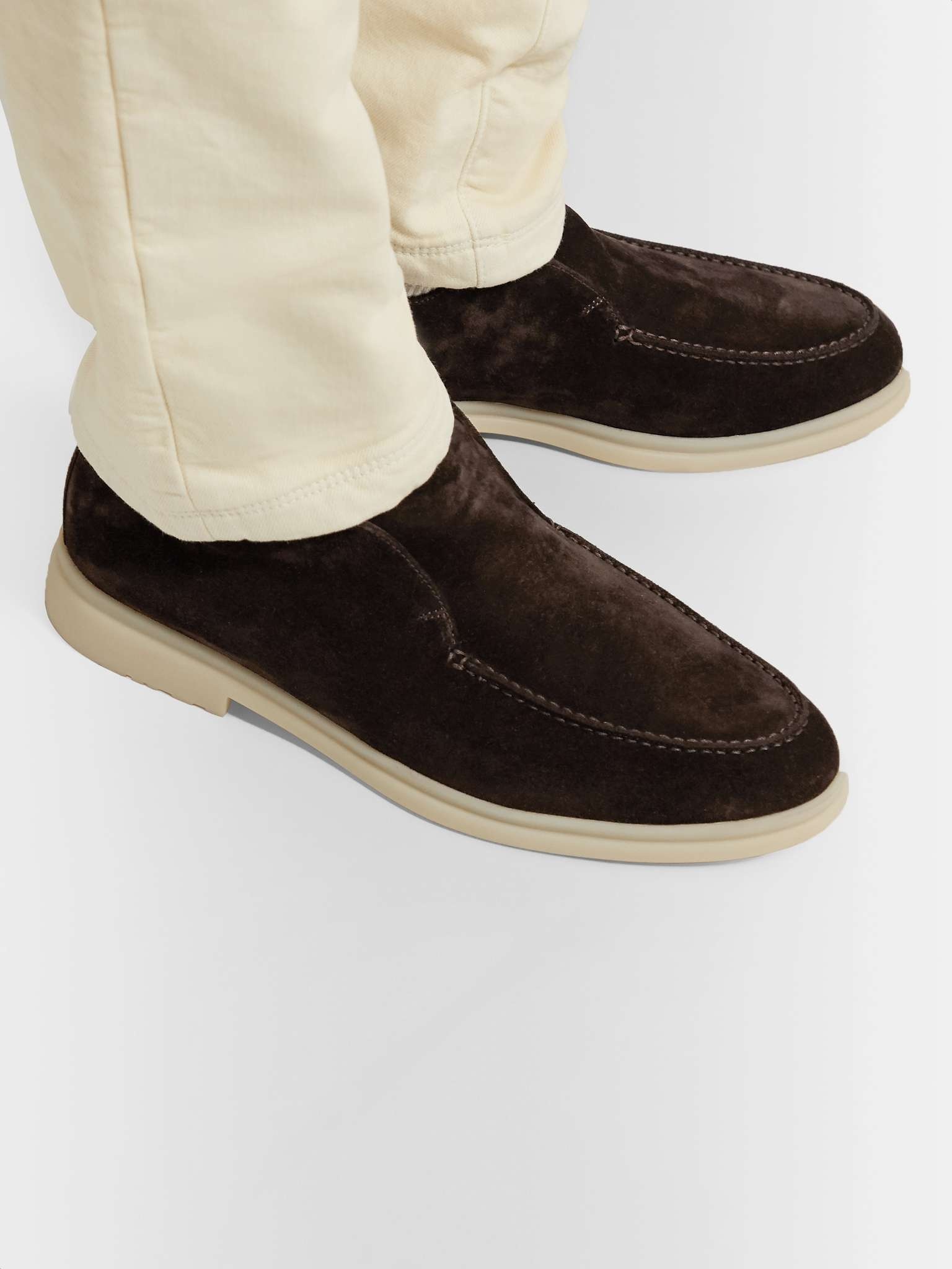 Open Wintery Walk Cashmere-Trimmed Suede Boots - 2