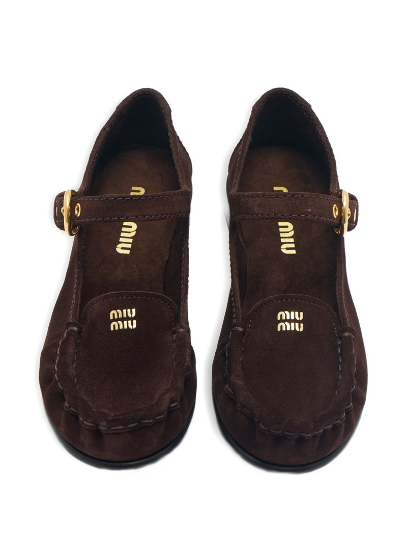 Miu Miu buckle strap loafers outlook