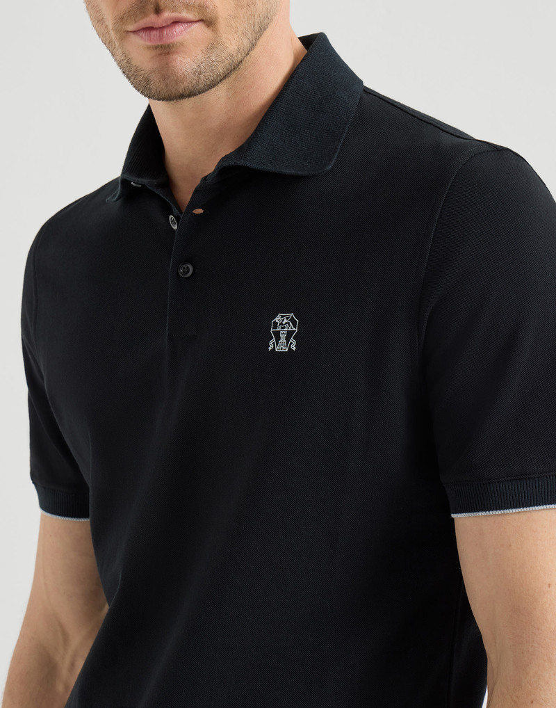 Cotton piqué polo shirt with logo 4
