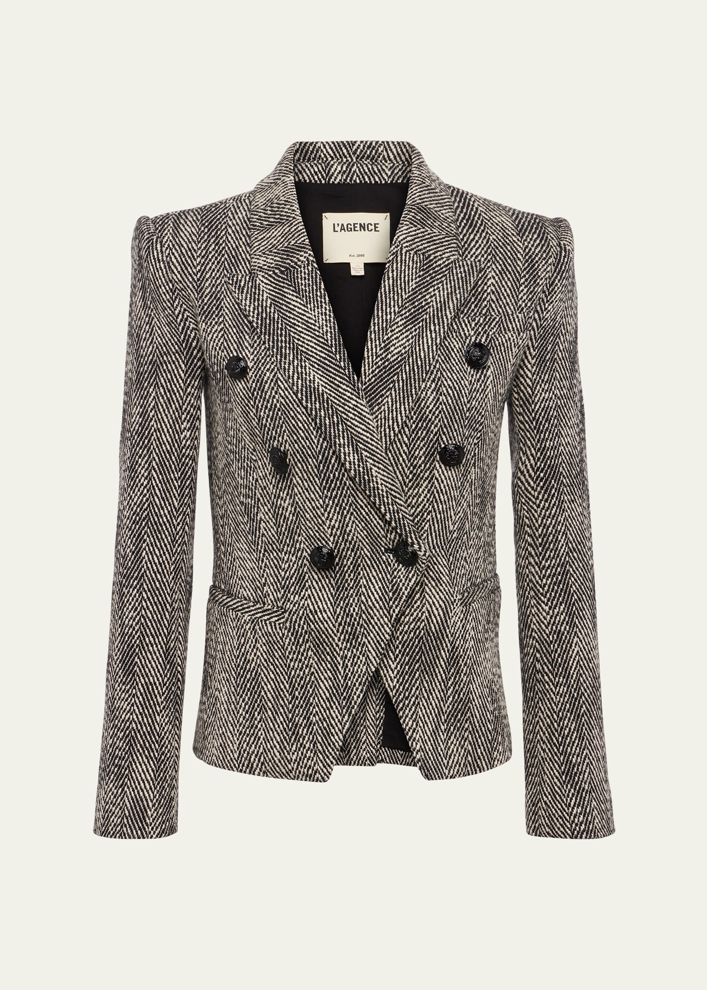 Marie Herringbone Double-Breasted Blazer - 1