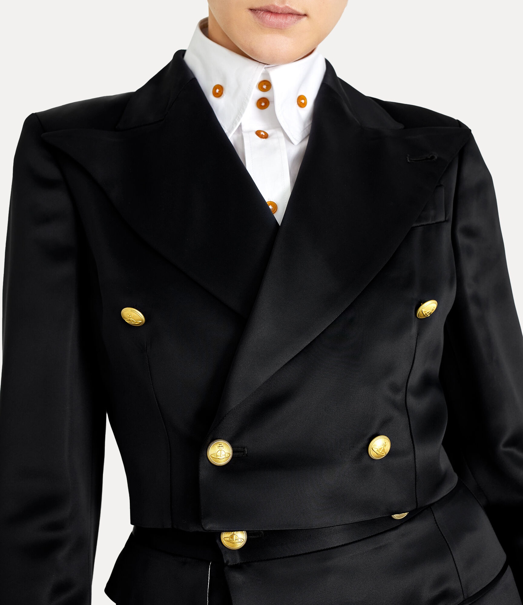 CUT OFF DOUBLE BREASTED JACKET - 4