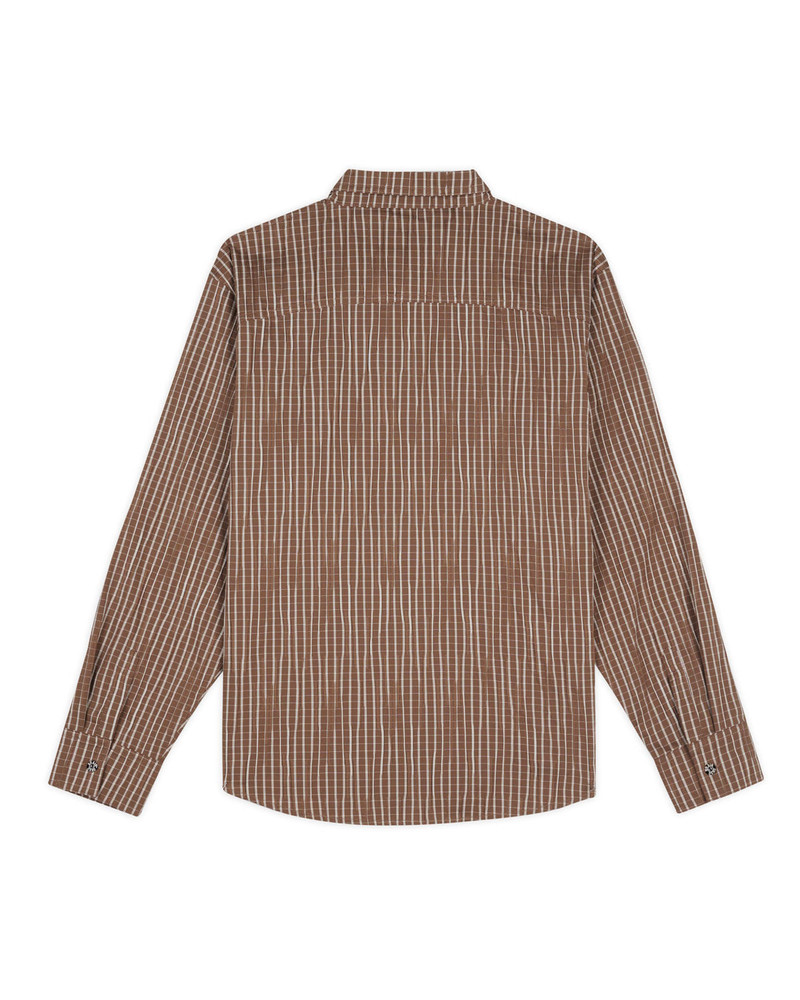 BRAIN DEAD Organic Placket Button Up Shirt - Brown outlook