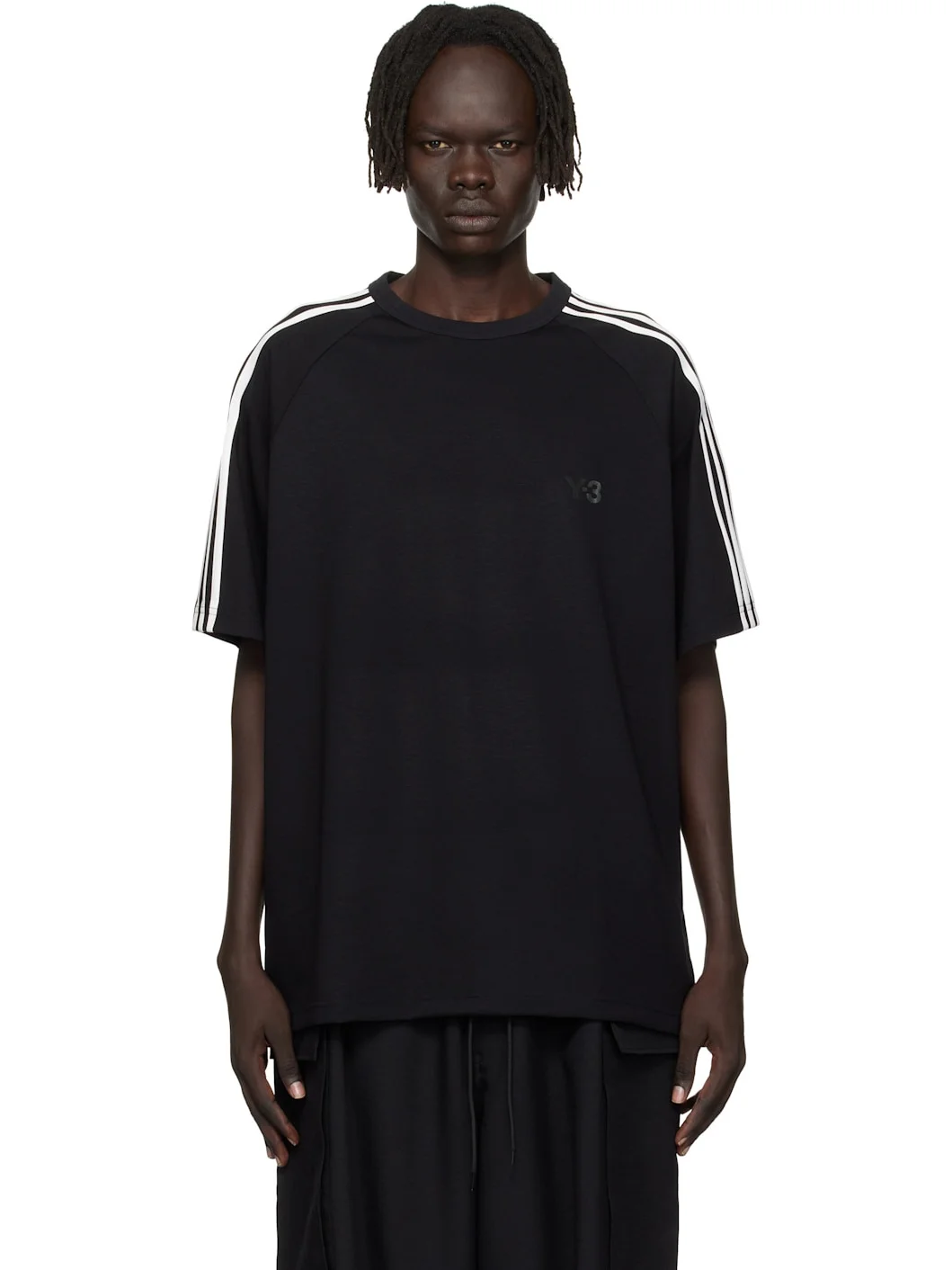 Black Short Sleeve 3-Stripes T-shirt - 1