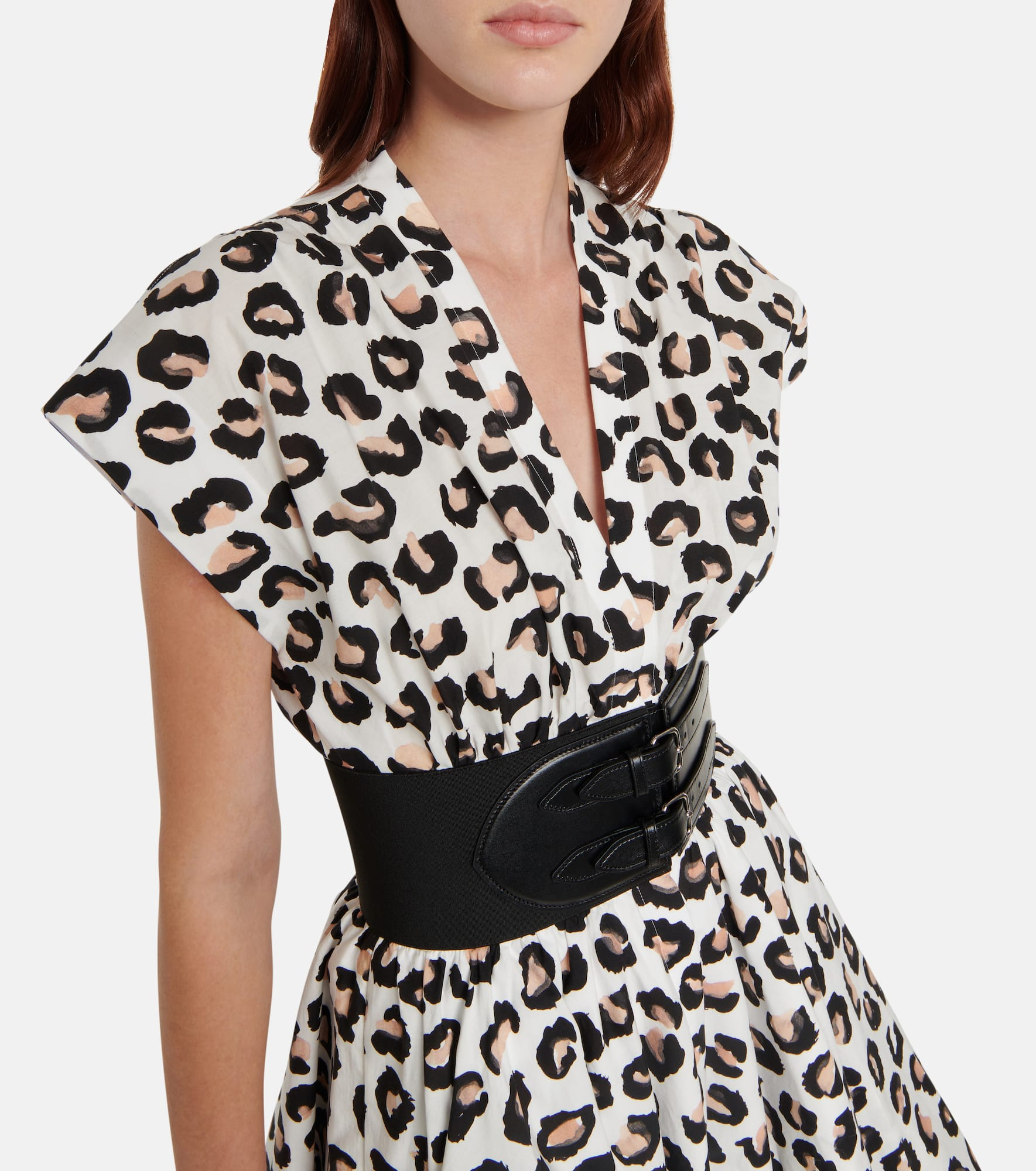 Belted printed cotton minidress - 4