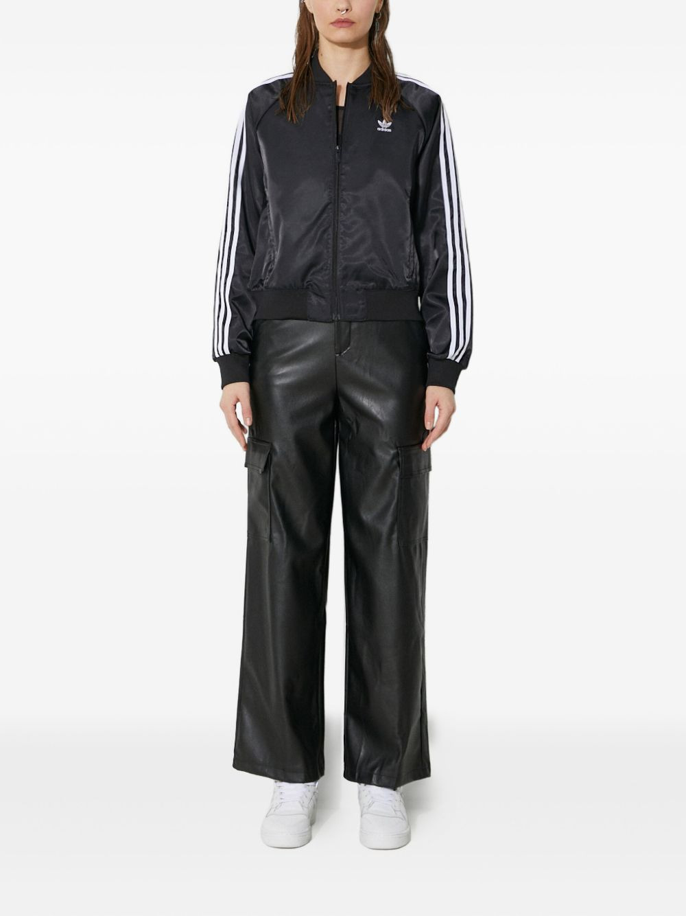 three-stripe satin bomber jacket - 2