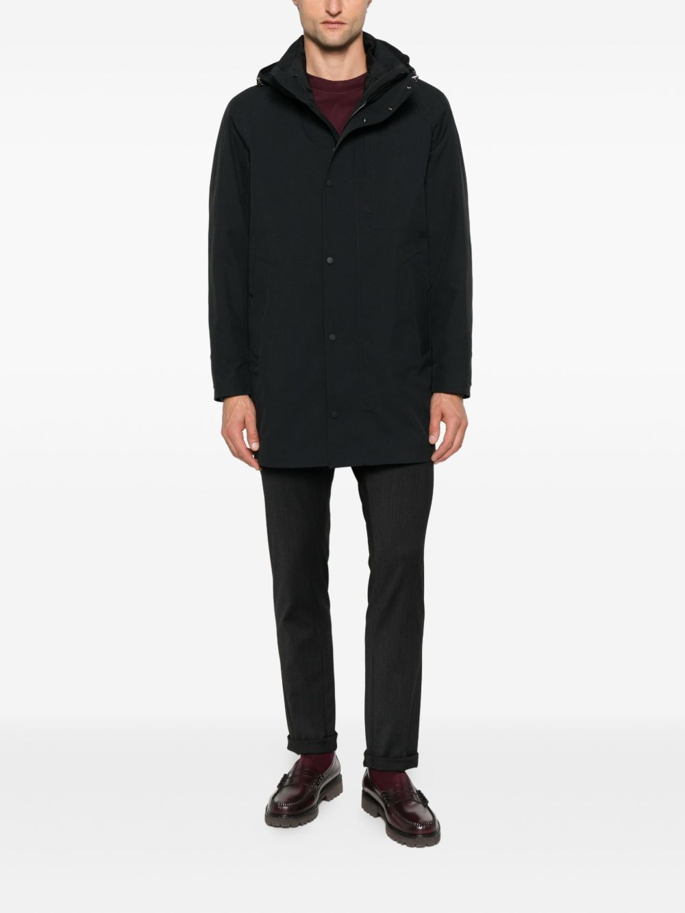 hooded snap-fastening jacket - 2