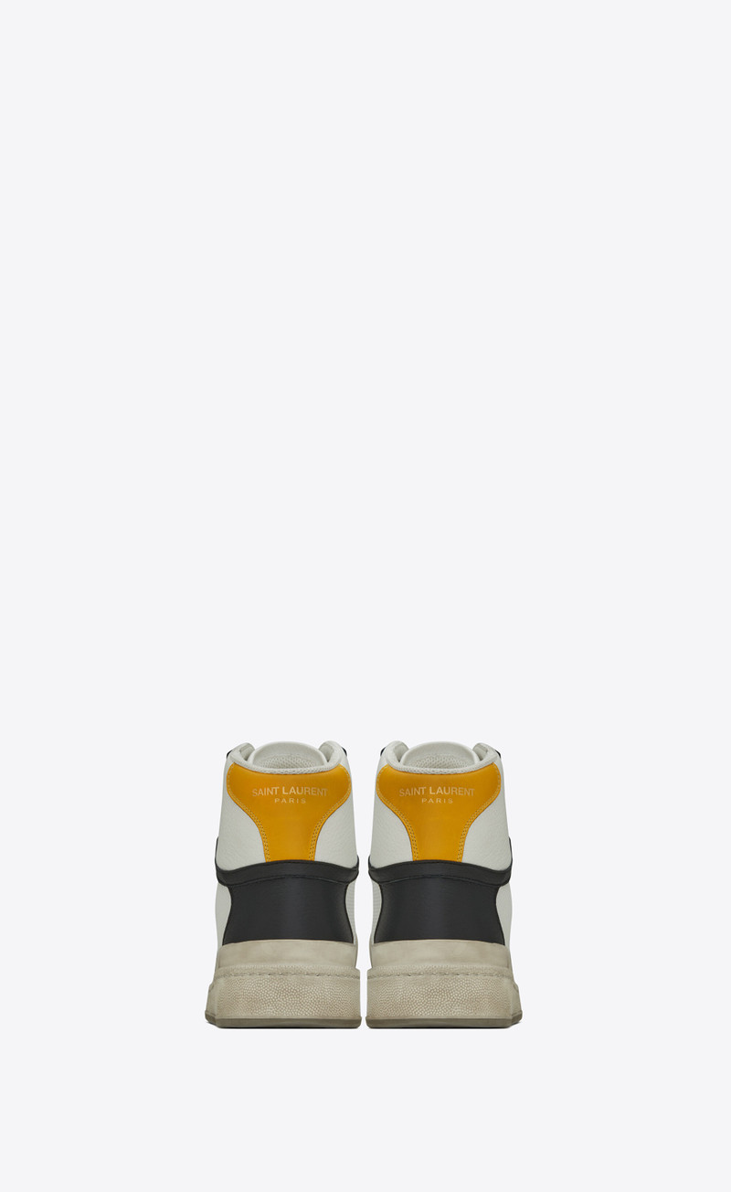 sl24 mid-top sneakers in perforated leather and suede 3