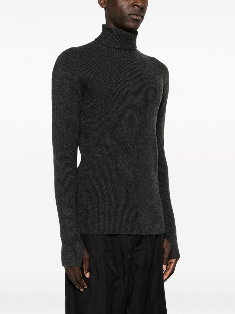 high-neck ribbed-knit jumper - 3