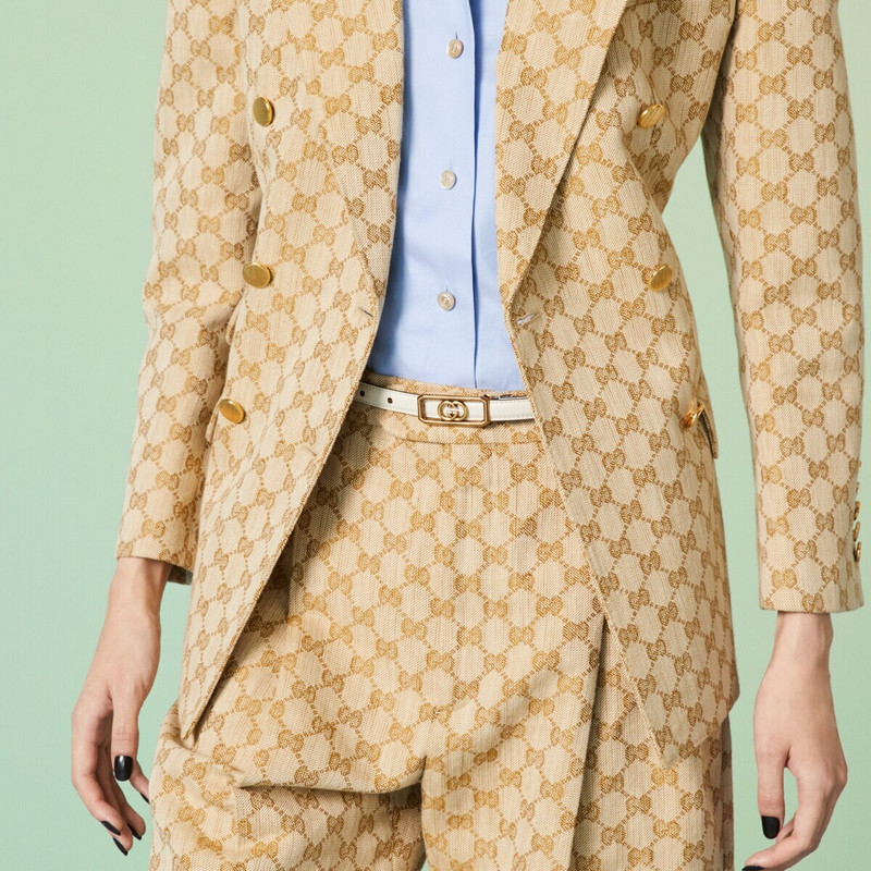 Thin belt with Interlocking G buckle 3