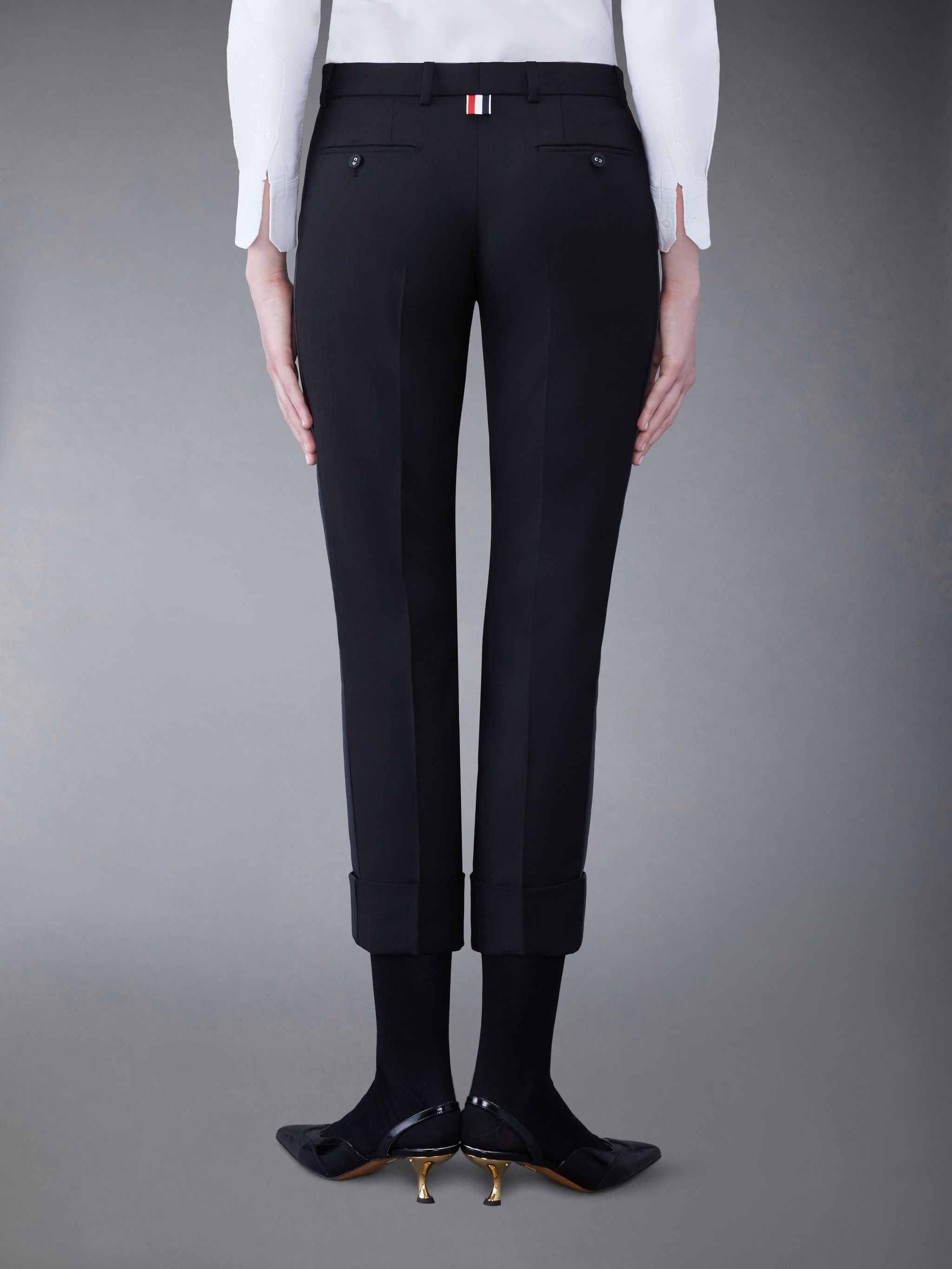 Wool Low Rise Cigarette Trousers - 2