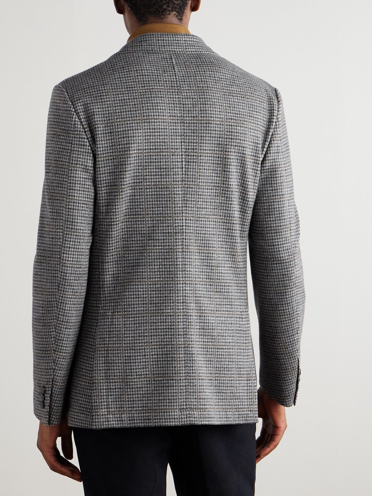 Impeccabile Puppytooth Wool Blazer Gray - 3