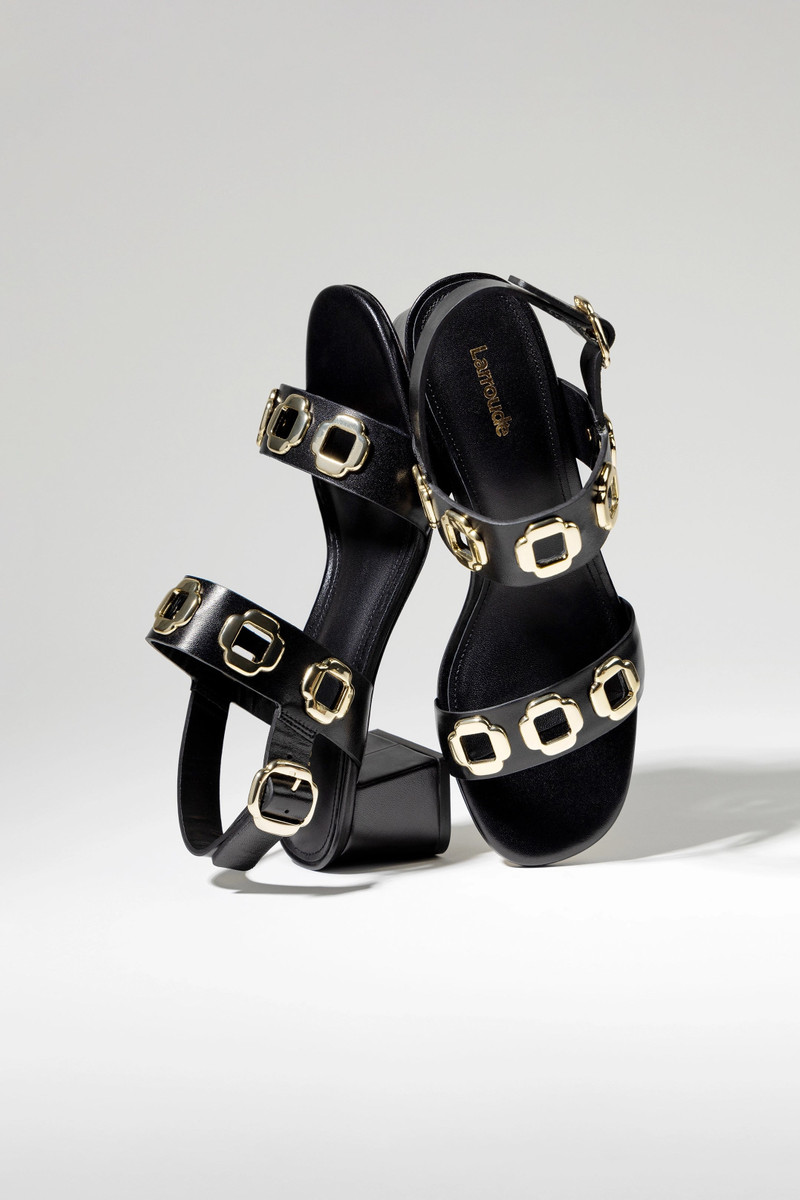 Larroudé Milan Sandal In Black Leather outlook