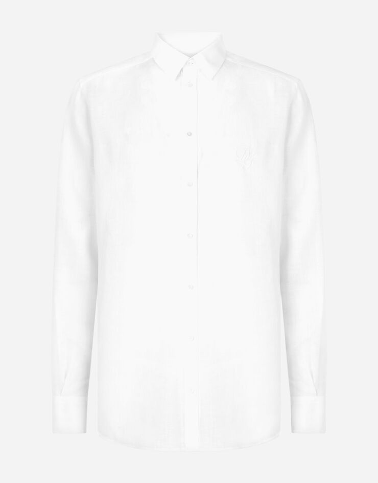 Linen Martini-fit shirt with DG embroidery - 3