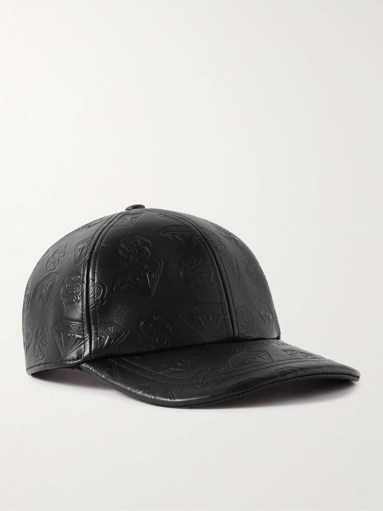 + Billionaire Boys Club Embossed Glossed-Leather Baseball Cap - 1