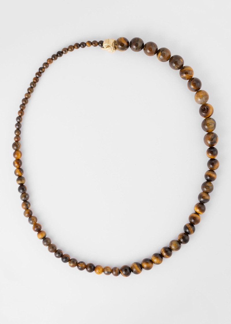 Paul Smith Tiger Eye & Gold Vermeil Beaded Necklace by Completedworks outlook