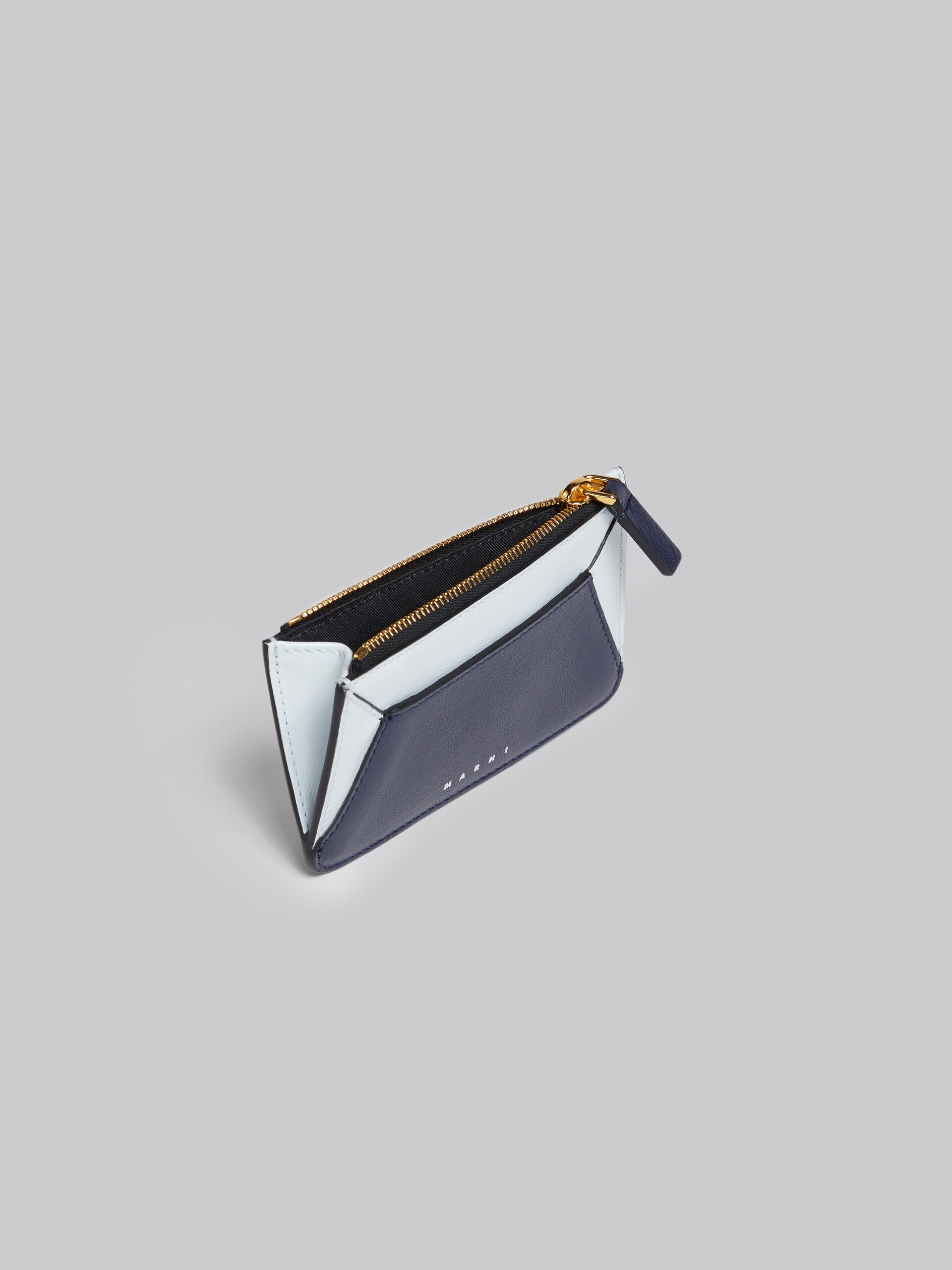 LIGHT BLUE AND BLUE SAFFIANO LEATHER CARD CASE - 2