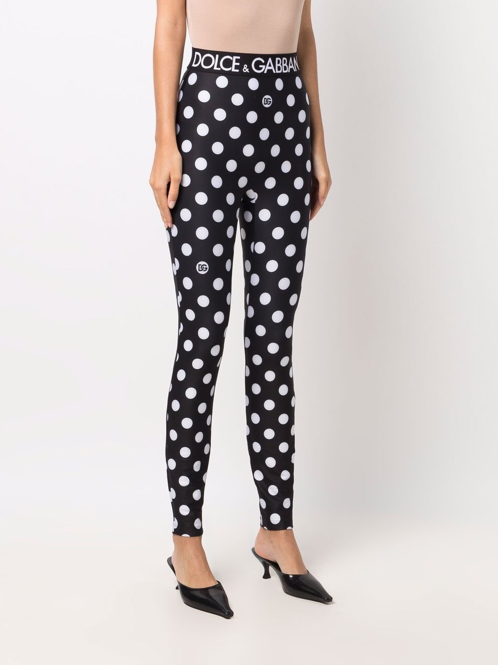 logo-waistband polka-dot leggings - 3