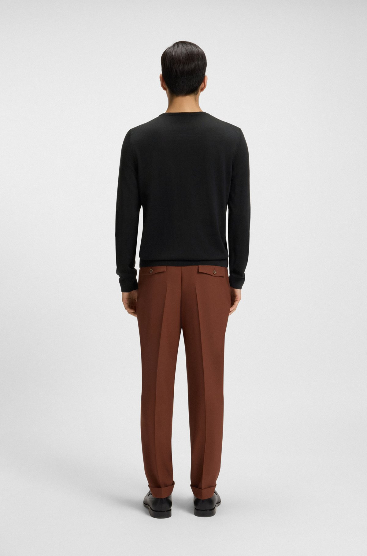 REGULAR-FIT SWEATER IN MERINO WOOL WITH CREW NECKLINE - 5