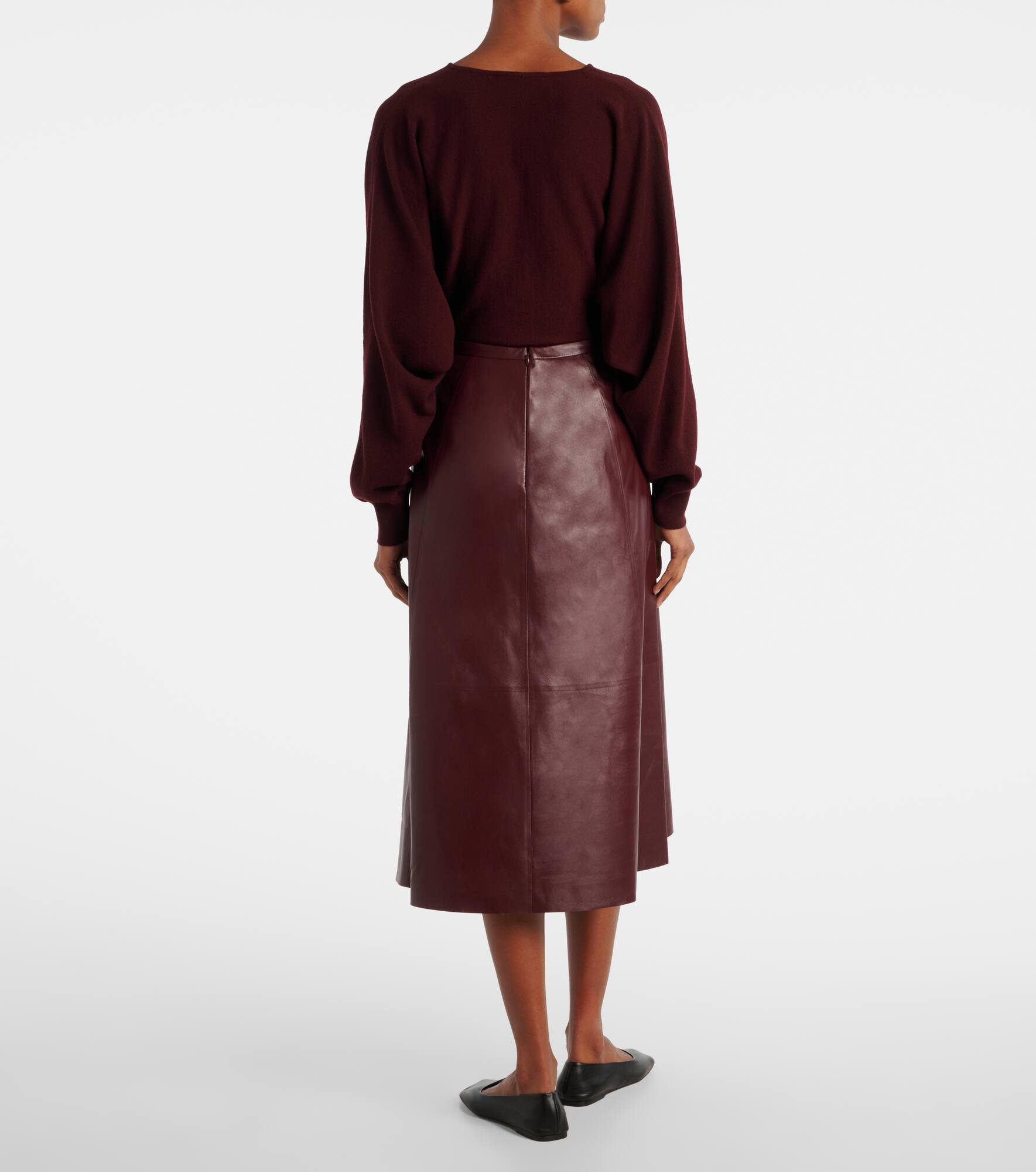 Leather midi skirt - 3