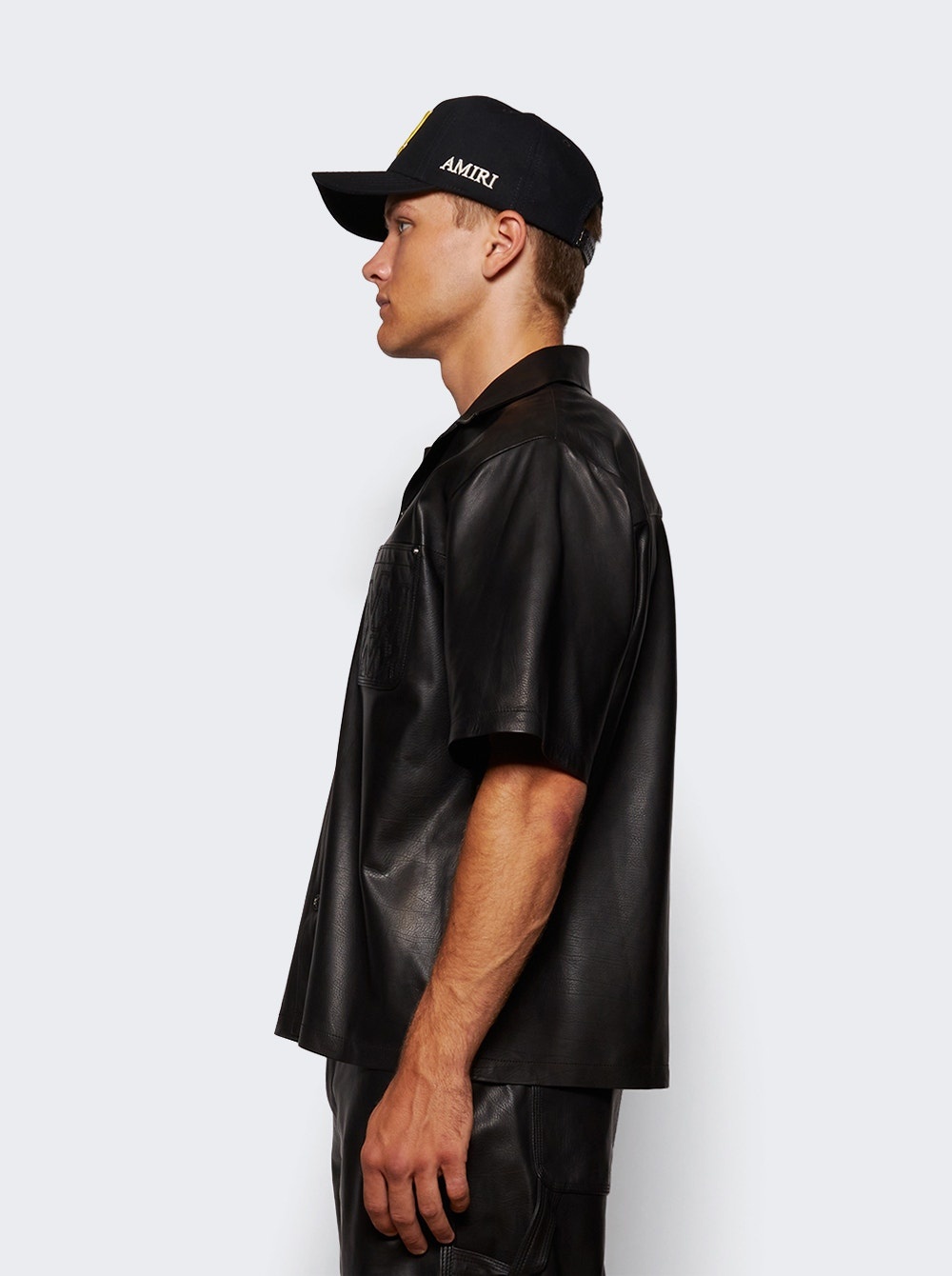 Ma Leather Camp Shirt Black - 3