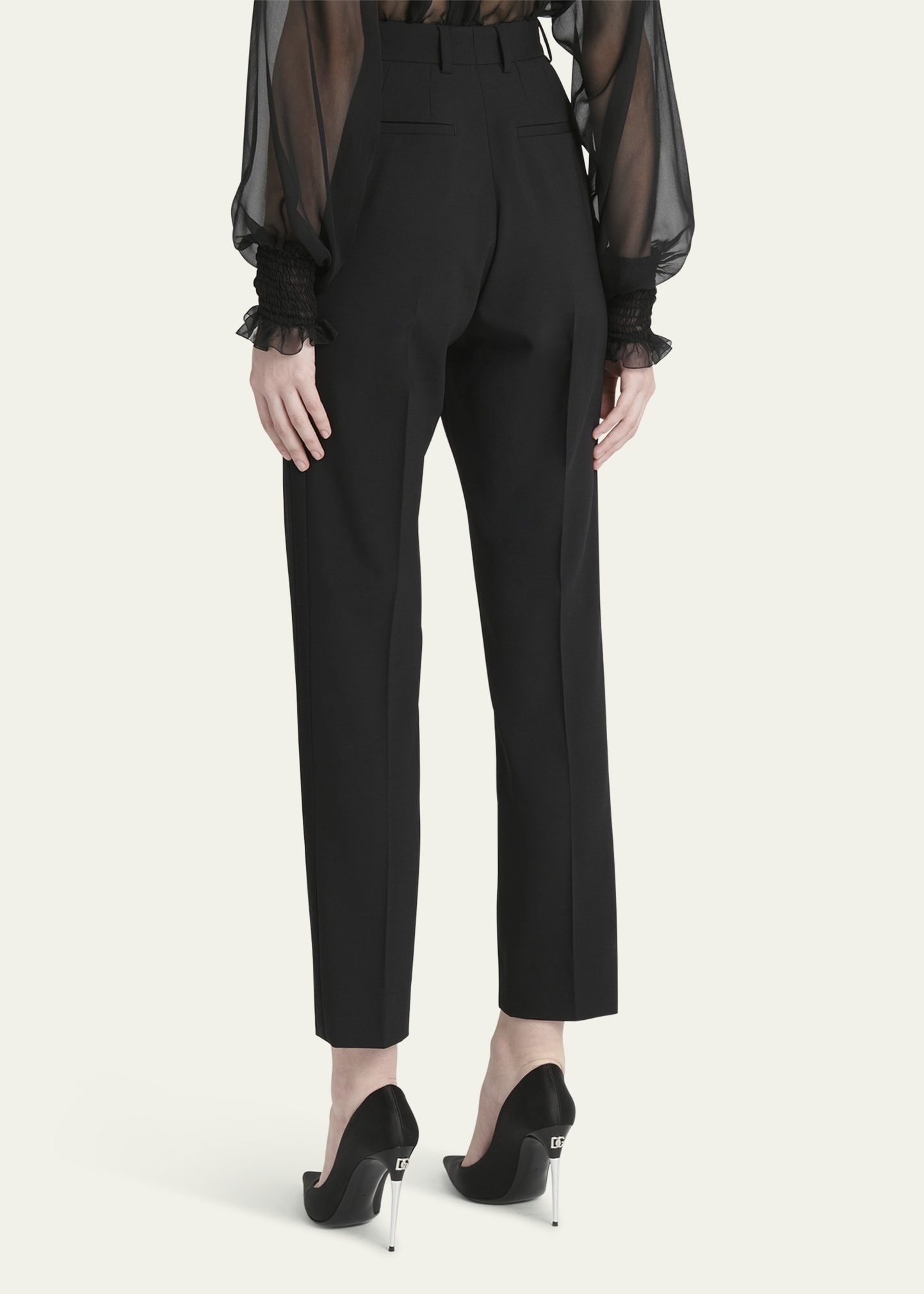 Cropped Straight-Leg Wool Pants - 3