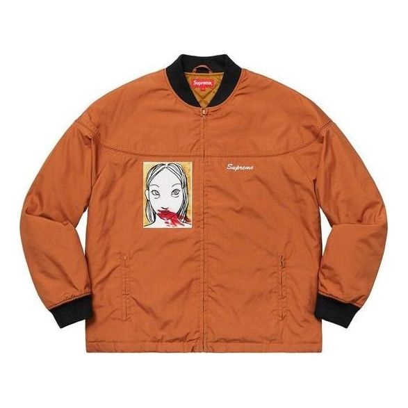 Supreme Mug Shot Crew Jacket 'Burnt Orange' SUP-FW19-388 - 1