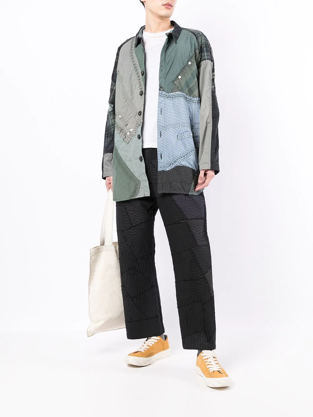 patchwork cotton shirt - 2