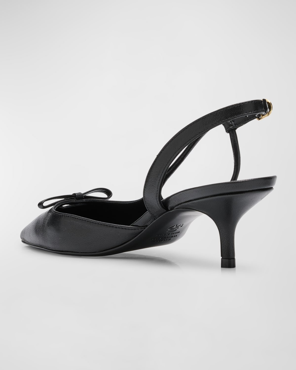 Tully Leather Bow Slingback Pumps - 4