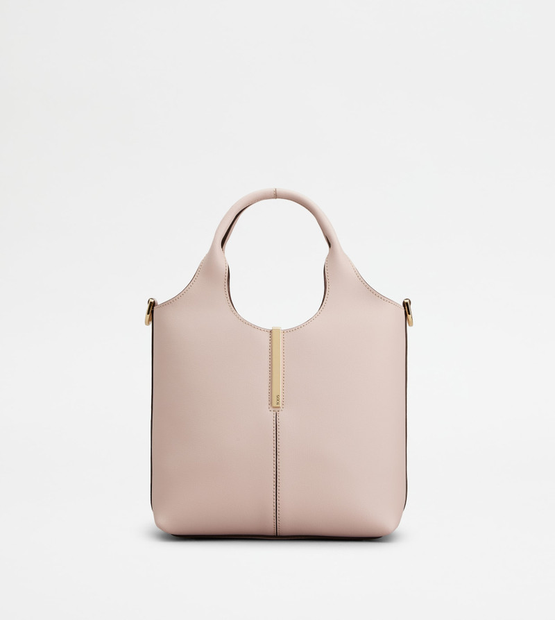 TOTE SHOPPING BAG IN LEATHER MINI - PINK 1