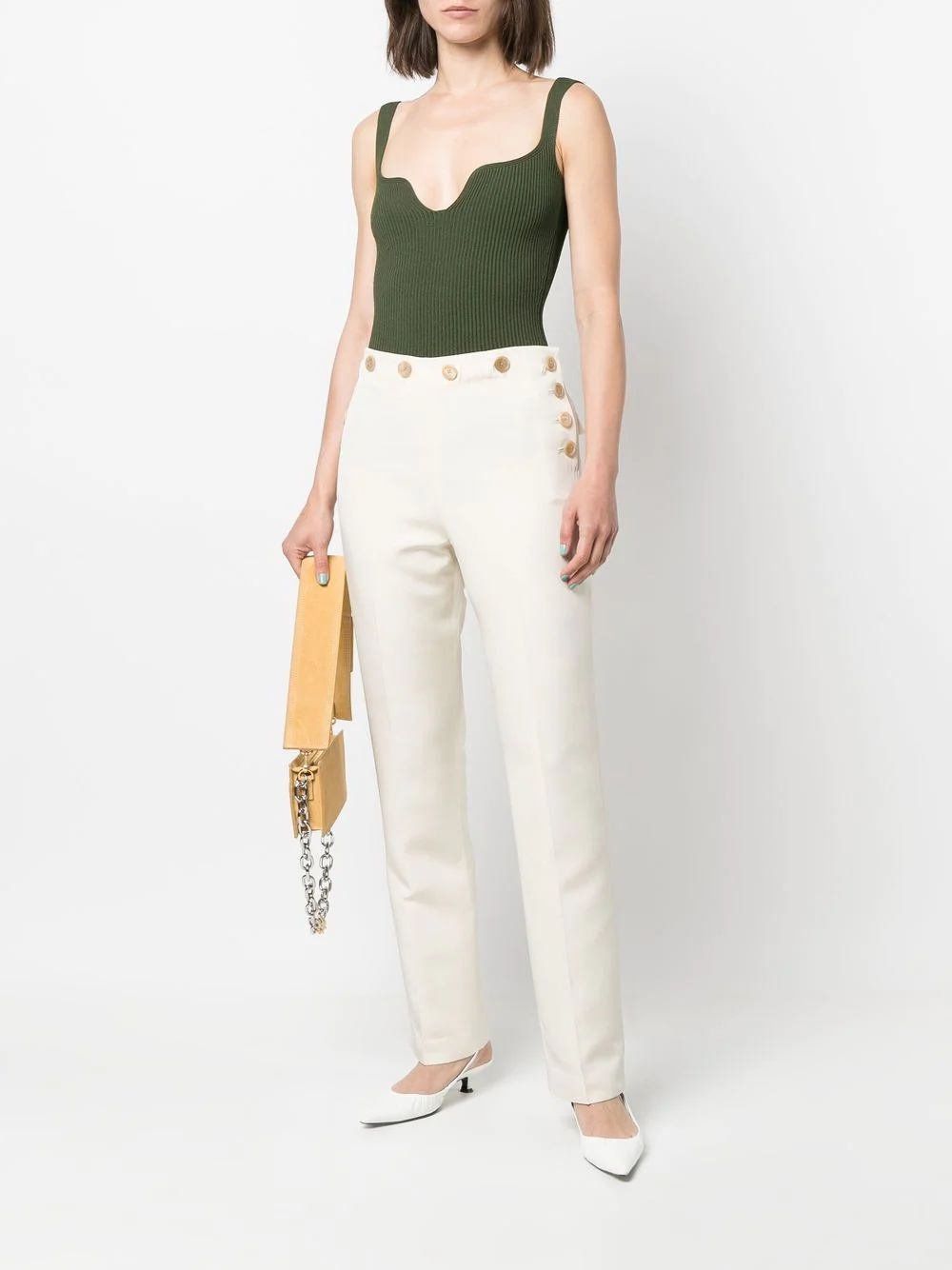 high-waist silk trousers - 2