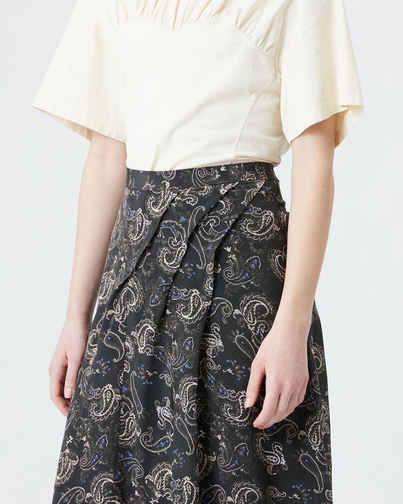 CACIA PRINTED SILK MIDI SKIRT - 3