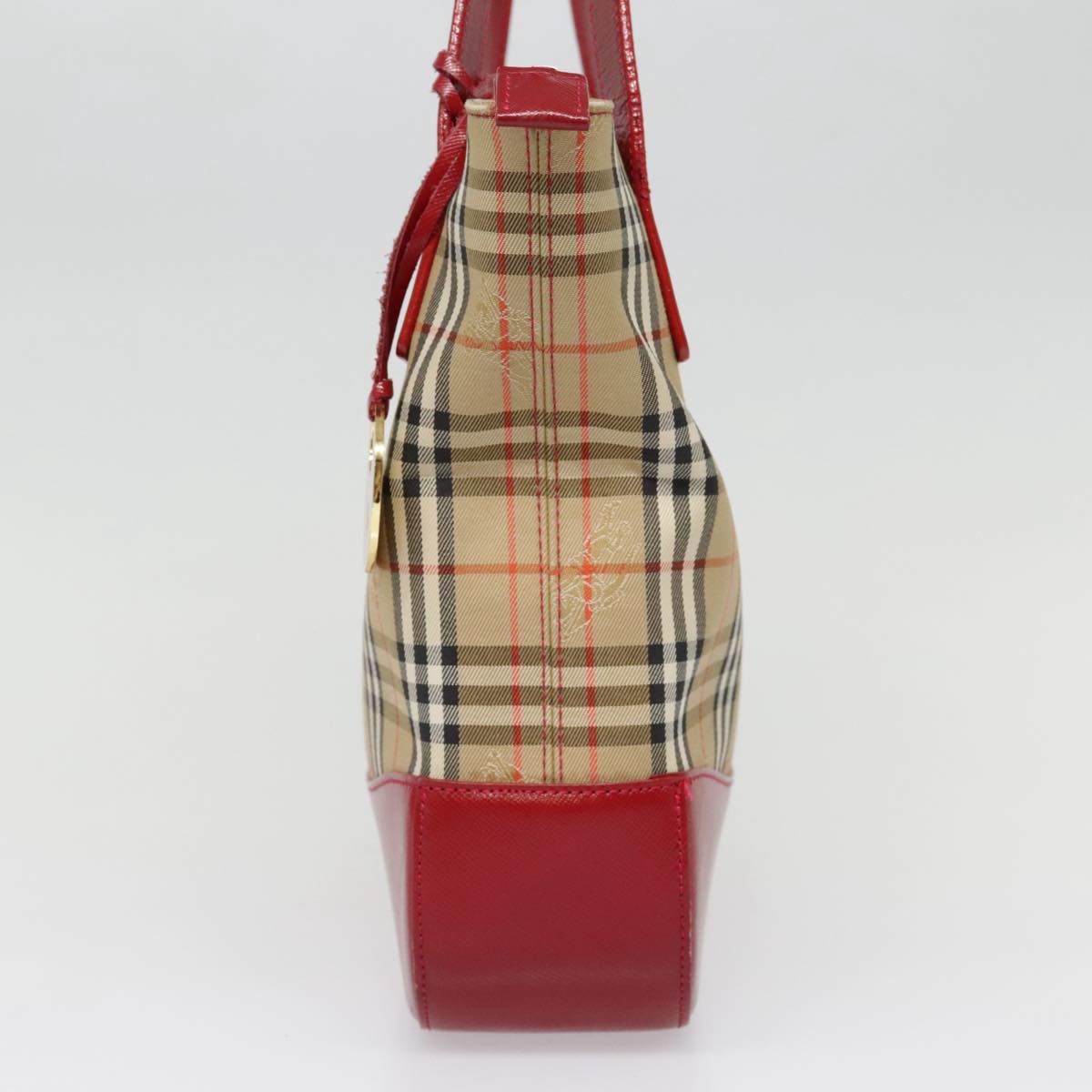 Burberry Nova Check Tote Bag Canvas Leather Beige Gold - 4