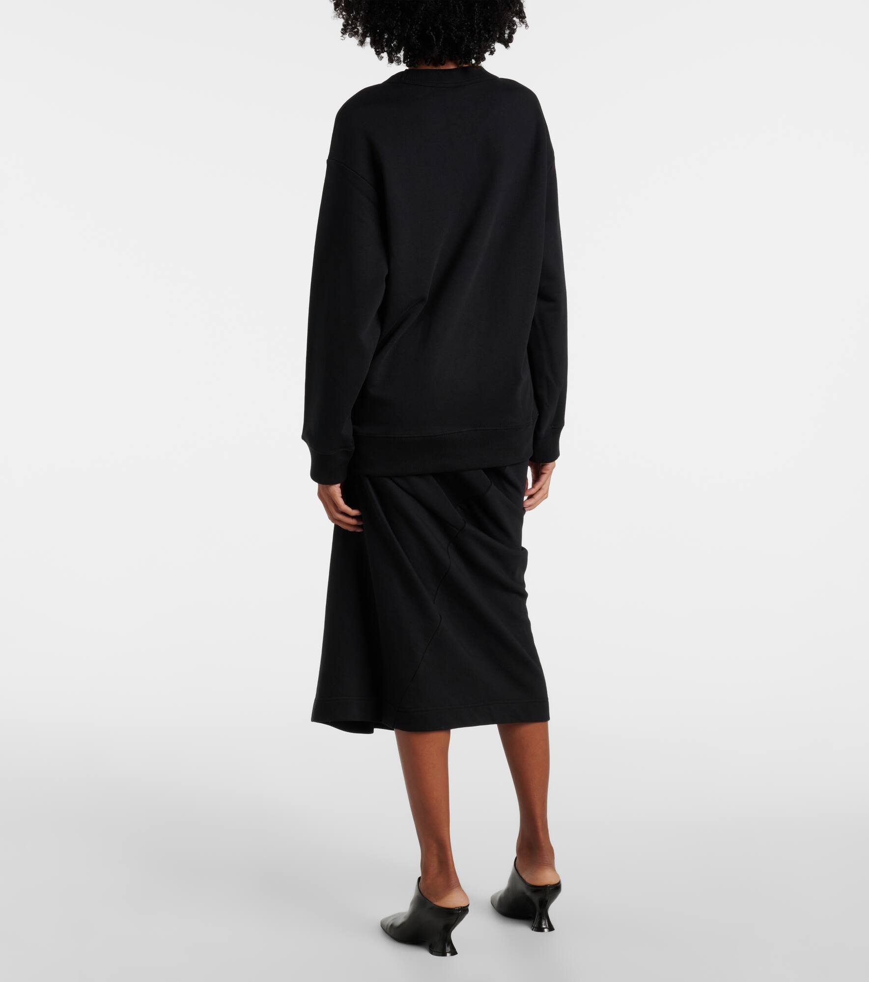 Embellished gathered cotton sweater - 3