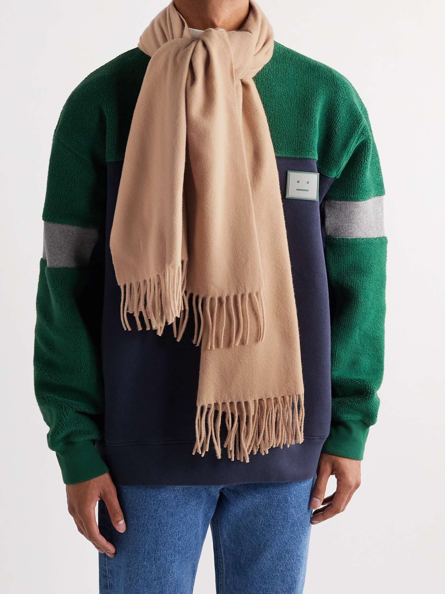 Oversized Fringed Wool Scarf - 2