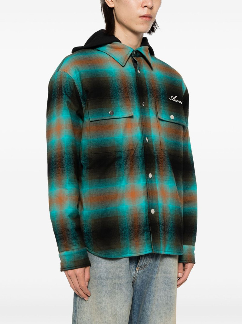 check embroidered-logo shirt jacket 3