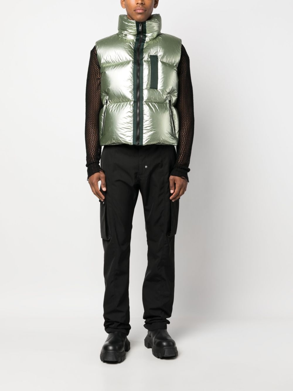 metallic-finish down gilet - 2