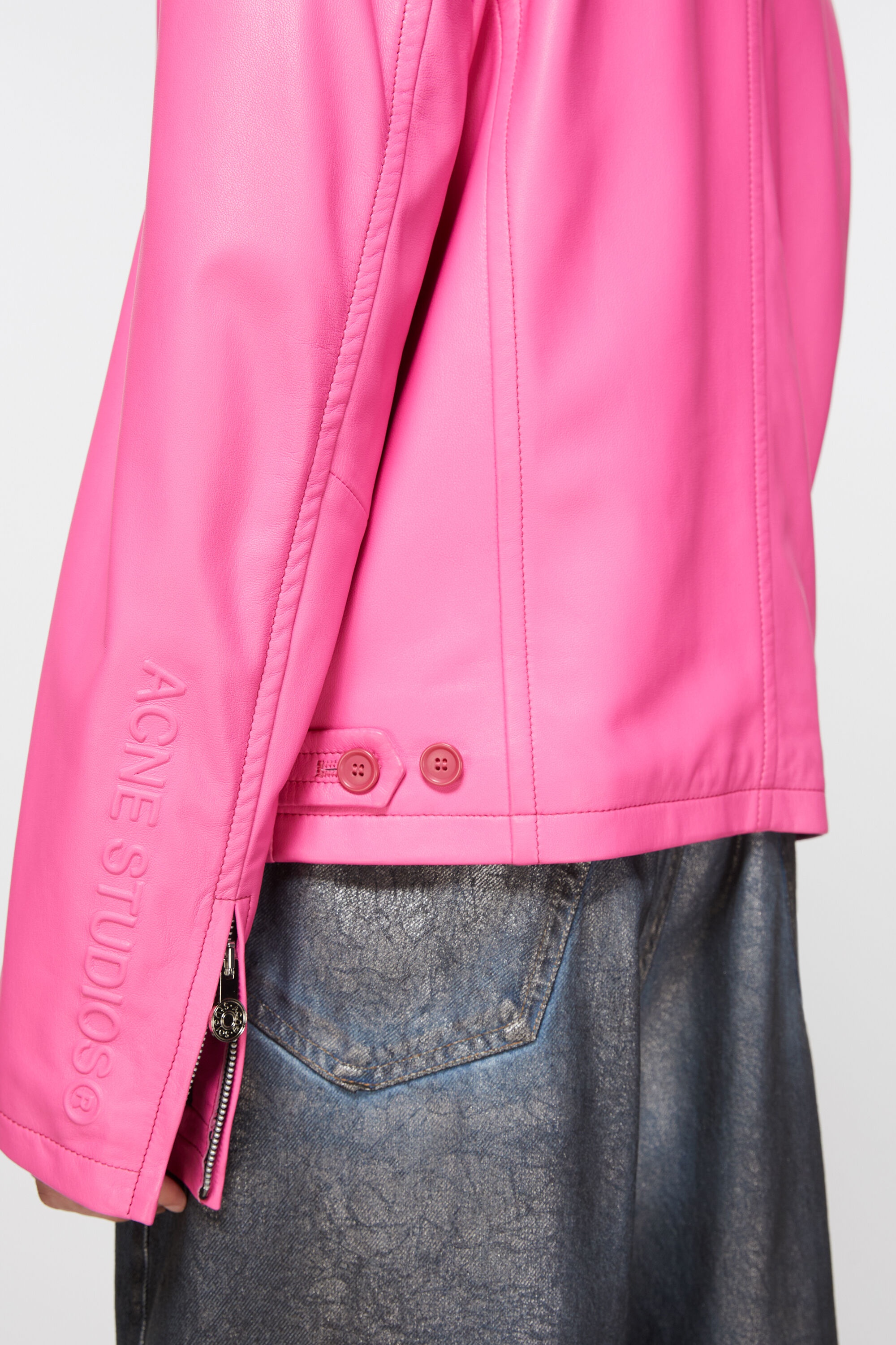 Leather jacket - Bubble Pink - 5
