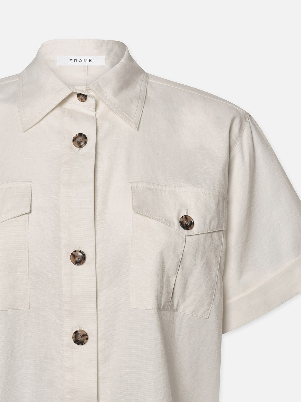 Patch Pocket Utility Shirt in Cream - 2