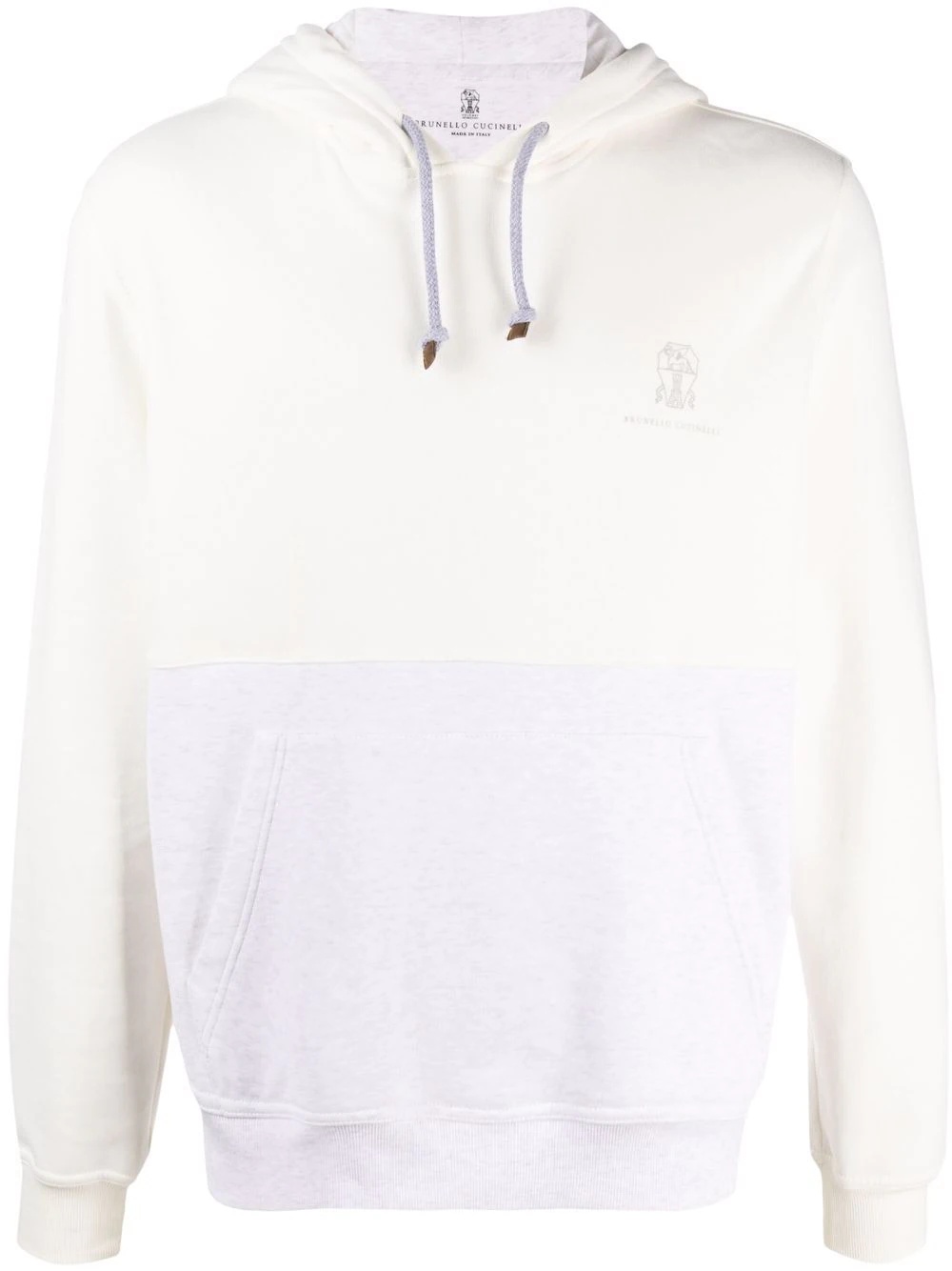 two-tone zip-up hoodie - 1