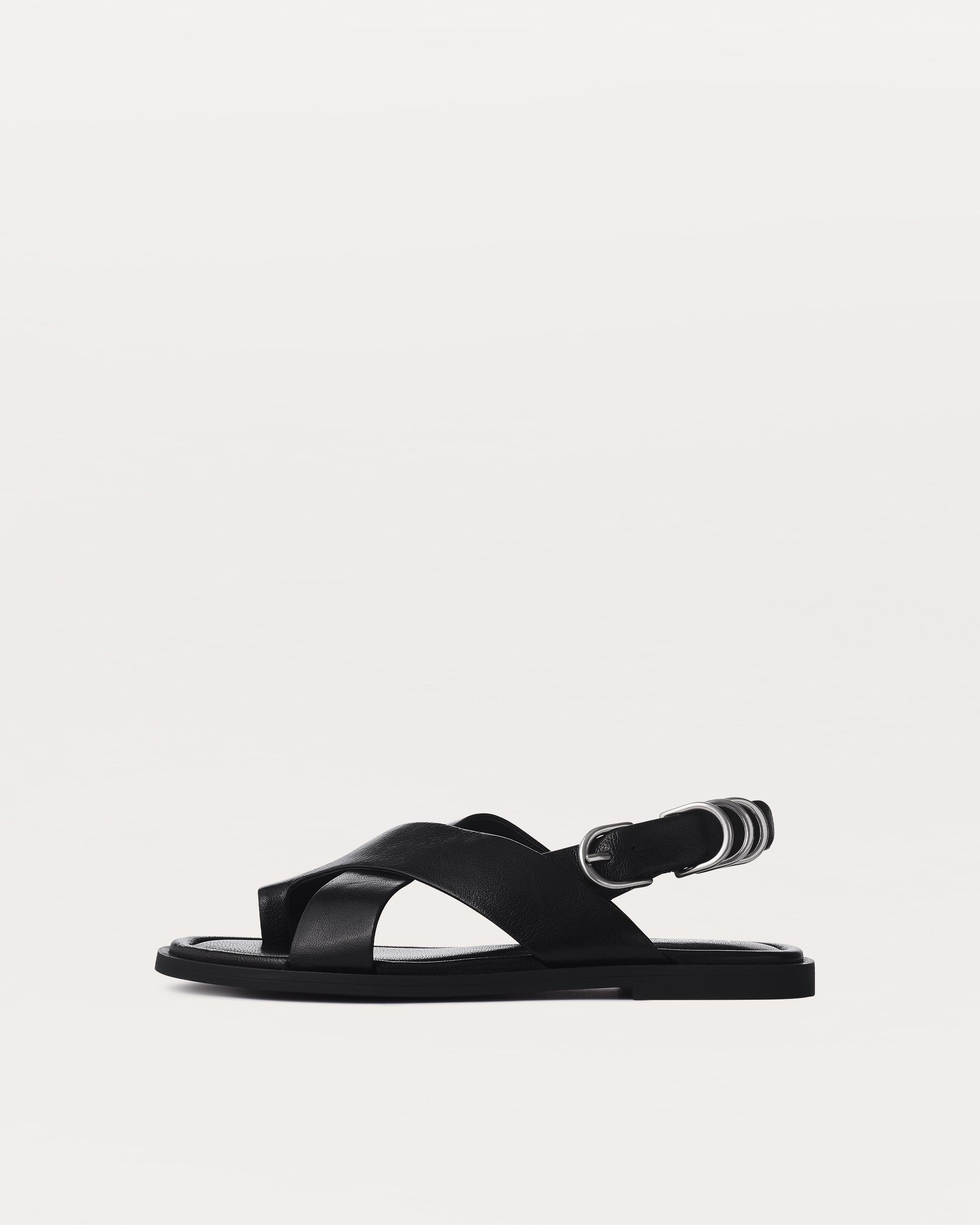 Gia Leather Crossover Sandals - 1